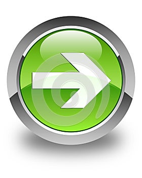 Next arrow icon glossy green round button
