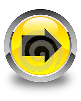 Next arrow icon glossy yellow round button