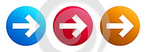 Next arrow icon premium trendy round button set