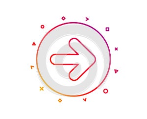 Next arrow line icon. Forward Arrowhead. Vector