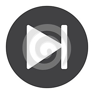 Next button glyph icon, web and mobile, audio sign