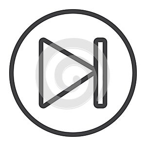 Next button line icon, web and mobile, audio sign