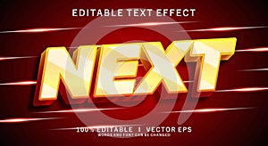 next 3d vector text effect with modern style design