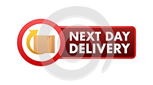 Next day delivery sign, label. Vector stock illustration