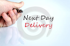 Next day delivery text concept