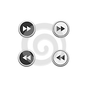 Next, forward for music button symbol or icon isolated on white background, web template element, mobile app material, UI, UX.