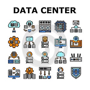 next gen data center automation icons set vector