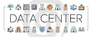 next gen data center automation icons set vector