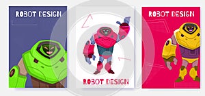 Next Generation Robot Card Design Cartoon Vector.