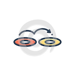 Color illustration icon for Next, following and afterward