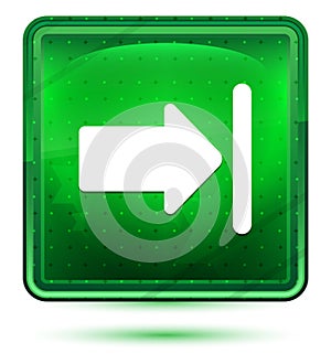Next icon neon light green square button