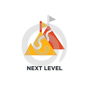 next level icon. upgrade, long term ambition, future aspiration concept symbol design, way to success, reach goal, higher and
