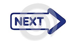 Next Step Arrow Icon with Text - Progress, Forward Continue Vector, vector design Generative AI