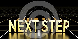 Next step concept, road - 3D rendering