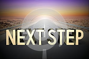 Next step concept, road - 3D rendering