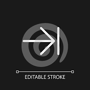 Next step pixel perfect white linear ui icon for dark theme
