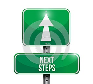 Next steps sign concept Illustrator