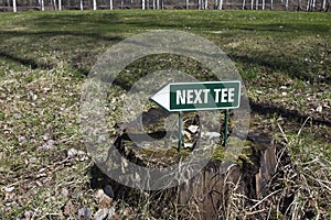 Next tee sign at golf course