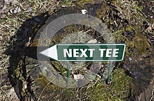 Next tee sign at golf course