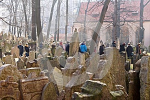 Old Jewish Cemetery in Prague, Czech Republic