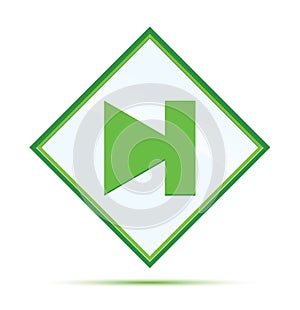 Next track icon modern abstract green diamond button