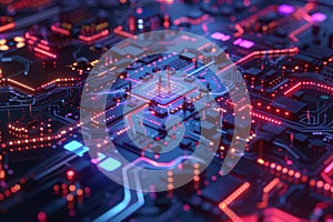 73 Nextgen futuristic computer nanotech quantum device 3D render concept