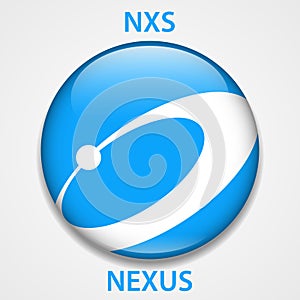 Nexus Coin cryptocurrency blockchain icon. Virtual electronic, internet money or cryptocoin symbol, logo