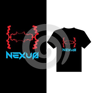 NEXUS letter logo design for t-shirt