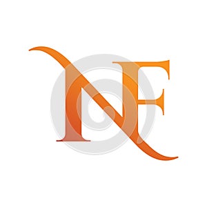 NF letters logo design. NF or FN gaming logo design. NF logo template vector icon photo