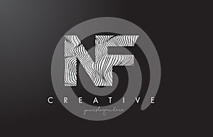 NF N F Letter Logo with Zebra Lines Texture Design Vector. photo