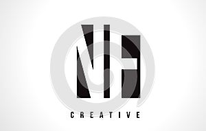 NF N F White Letter Logo Design with Black Square. photo