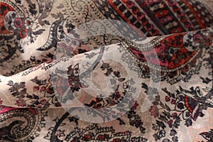 Fabric decorated with fantasy designs, texture photo