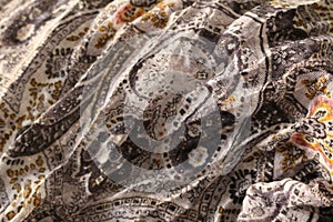 Fabric decorated with fantasy designs, texture photo