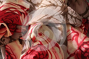 Fabric decorated with fantasy designs, texture photo