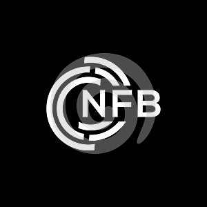 NFB letter logo design. NFB monogram initials letter logo concept. NFB letter design in black background