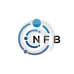 NFB letter technology logo design on white background. NFB creative initials letter IT logo concept. NFB letter design