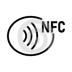 NFC icon. Contactless wireless pay sign logo