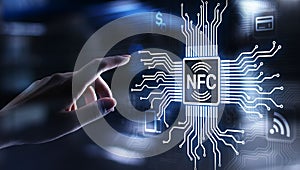 NFC Wireless communication technology Digital payment concept. photo