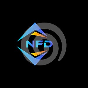 NFD abstract technology logo design on Black background. NFD creative initials letter logo concept photo