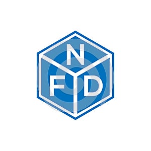 NFD letter logo design on black background. NFD creative initials letter logo concept. NFD letter design photo