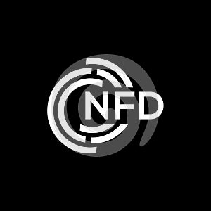 NFD letter logo design. NFD monogram initials letter logo concept. NFD letter design in black background photo