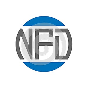 NFD letter logo design on white background. NFD creative initials circle logo concept. NFD letter design photo