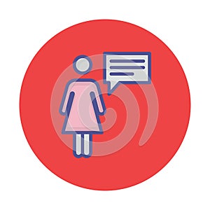 Female chatting Isolated Vector icon which can easily modify or edit photo