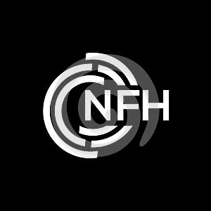 NFH letter logo design. NFH monogram initials letter logo concept. NFH letter design in black background