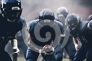 American football players during practice, Generative AI photo