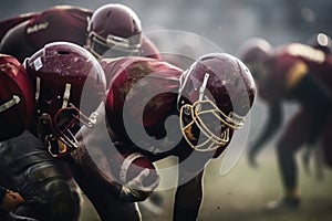 American football players during practice, Generative AI photo