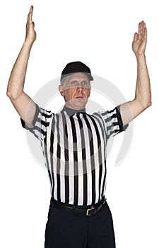 NFL Football Referee Touchdown Hand Signal Isolated