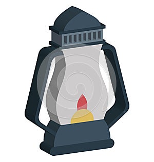Flame Lantern Isolated Vector Icon Editable photo