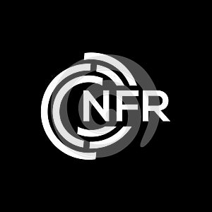 NFR letter logo design on black background.NFR creative initials letter logo concept.NFR vector letter design