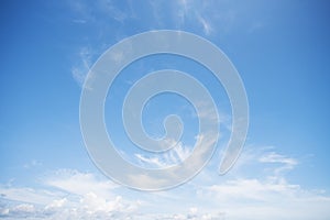 Blue sky and white clouds.